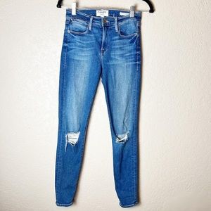 Frame le high skinny distressed Jeans